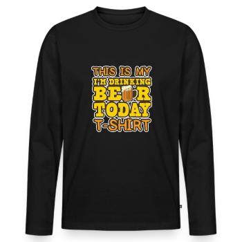 Feiern Bier Party Spruch I Biertrinken - Männer Premium Bio Langarmshirt - Schwarz - Vorne - Nico (187cm)