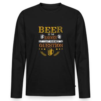 Feiern Bier Party Spruch I Biertrinken - Männer Premium Bio Langarmshirt - Schwarz - Vorne - Nico (187cm)