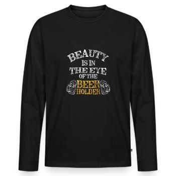 Feiern Bier Party Spruch I Biertrinken - Männer Premium Bio Langarmshirt - Schwarz - Vorne - Nico (187cm)
