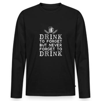 Feiern Bier Party Spruch I Biertrinken - Männer Premium Bio Langarmshirt - Schwarz - Vorne - Nico (187cm)