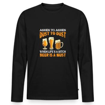 Feiern Bier Party Spruch I Biertrinken - Männer Premium Bio Langarmshirt - Schwarz - Vorne - Nico (187cm)