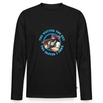 Handwerker Installateur Spruch Klempner - Männer Premium Bio Langarmshirt - Schwarz - Vorne - Nico (187cm)