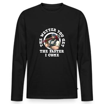 Handwerker Installateur Spruch Klempner - Männer Premium Bio Langarmshirt - Schwarz - Vorne - Nico (187cm)
