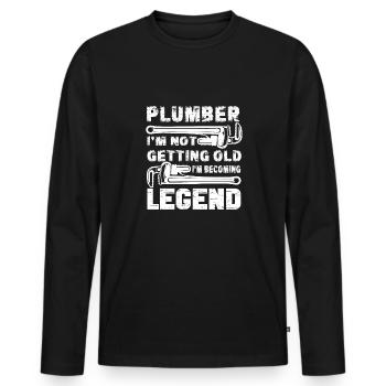 Handwerker Installateur Spruch Klempner - Männer Premium Bio Langarmshirt - Schwarz - Vorne - Nico (187cm)