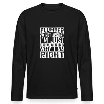Handwerker Installateur Spruch Klempner - Männer Premium Bio Langarmshirt - Schwarz - Vorne - Nico (187cm)