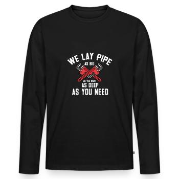 Handwerker Installateur Spruch Klempner - Männer Premium Bio Langarmshirt - Schwarz - Vorne - Nico (187cm)