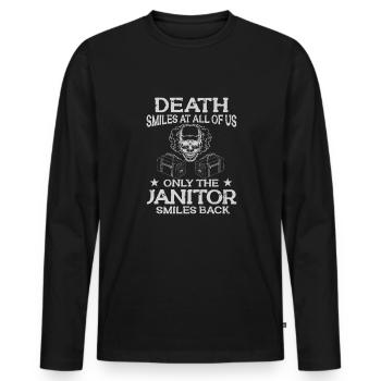 Putzfrau Spruch Reinigungskraft Putzfee - Männer Premium Bio Langarmshirt - Schwarz - Vorne - Nico (187cm)
