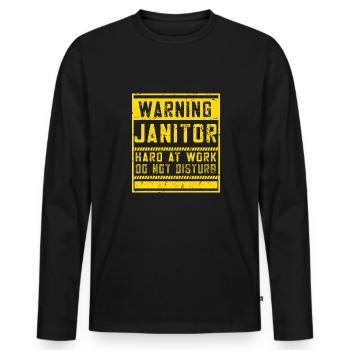 Putzfrau Spruch Reinigungskraft Putzfee - Männer Premium Bio Langarmshirt - Schwarz - Vorne - Nico (187cm)
