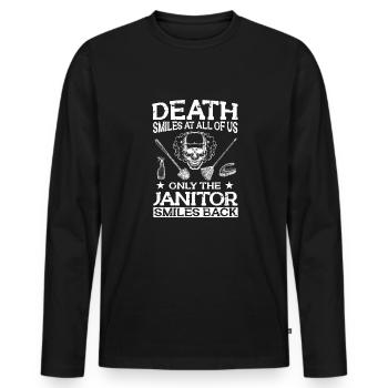Putzfrau Spruch Reinigungskraft Putzfee - Männer Premium Bio Langarmshirt - Schwarz - Vorne - Nico (187cm)