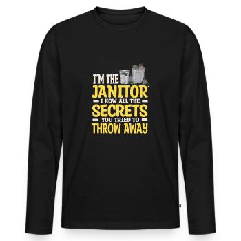 Putzfrau Spruch Reinigungskraft Putzfee - Männer Premium Bio Langarmshirt - Schwarz - Vorne - Nico (187cm)
