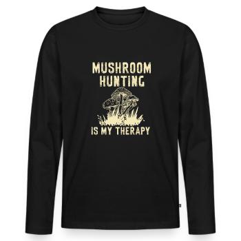 Pilzsammler Pilz Motiv für Pilzsucher - Männer Premium Bio Langarmshirt - Schwarz - Vorne - Nico (187cm)