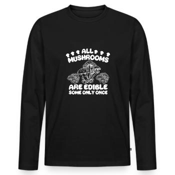 Pilzsammler Pilz Motiv für Pilzsucher - Männer Premium Bio Langarmshirt - Schwarz - Vorne - Nico (187cm)