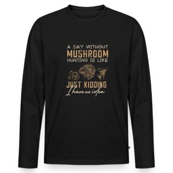 Pilzsammler Pilz Motiv für Pilzsucher - Männer Premium Bio Langarmshirt - Schwarz - Vorne - Nico (187cm)