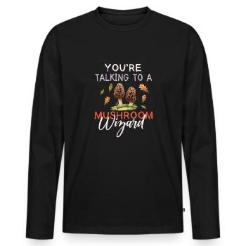 Pilzsammler Pilz Motiv für Pilzsucher - Männer Premium Bio Langarmshirt - Schwarz - Vorne - Nico (187cm)