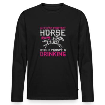 Prévisions de week-end Courses de chevaux - T-shirt manches longues Premium bio Homme - noir - Devant - Nico (187cm)