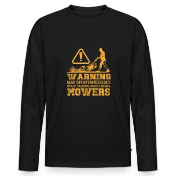 Rasenmäh Motiv I Rasenmäher für Gärtner - Männer Premium Bio Langarmshirt - Schwarz - Vorne - Nico (187cm)