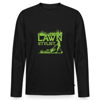 Rasenmäh Motiv I Rasenmäher für Gärtner - Männer Premium Bio Langarmshirt - Schwarz - Vorne - Nico (187cm)