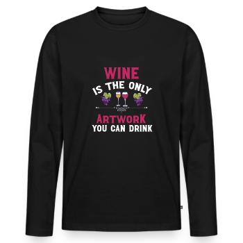 Winzer Wein Spruch für Weinliebhaber - Männer Premium Bio Langarmshirt - Schwarz - Vorne - Nico (187cm)