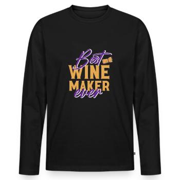 Winzer Wein Spruch für Weinliebhaber - Männer Premium Bio Langarmshirt - Schwarz - Vorne - Nico (187cm)