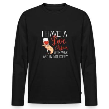 Winzer Wein Spruch für Weinliebhaber - Männer Premium Bio Langarmshirt - Schwarz - Vorne - Nico (187cm)