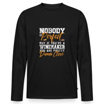 Winzer Wein Spruch für Weinliebhaber - Männer Premium Bio Langarmshirt - Schwarz - Vorne - Nico (187cm)