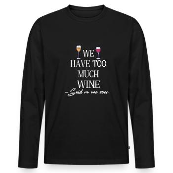 Winzer Wein Spruch für Weinliebhaber - Männer Premium Bio Langarmshirt - Schwarz - Vorne - Nico (187cm)