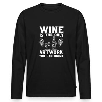 Winzer Wein Spruch für Weinliebhaber - Männer Premium Bio Langarmshirt - Schwarz - Vorne - Nico (187cm)