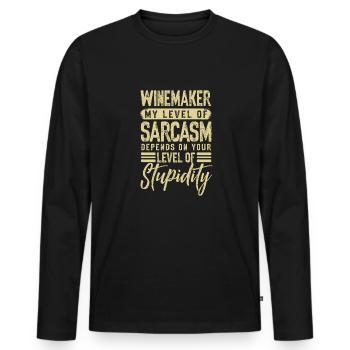 Winzer Wein Spruch für Weinliebhaber - Männer Premium Bio Langarmshirt - Schwarz - Vorne - Nico (187cm)