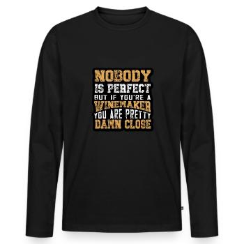 Winzer Wein Spruch für Weinliebhaber - Männer Premium Bio Langarmshirt - Schwarz - Vorne - Nico (187cm)
