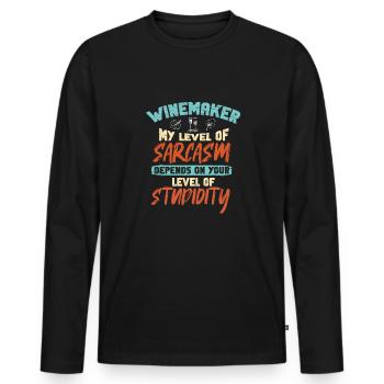 Winzer Wein Spruch für Weinliebhaber - Männer Premium Bio Langarmshirt - Schwarz - Vorne - Nico (187cm)
