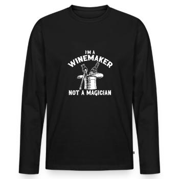 Winzer Wein Spruch für Weinliebhaber - Männer Premium Bio Langarmshirt - Schwarz - Vorne - Nico (187cm)