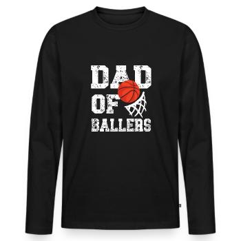 Basketball Spruch Motiv I Basketballer - Männer Premium Bio Langarmshirt - Schwarz - Vorne - Nico (187cm)