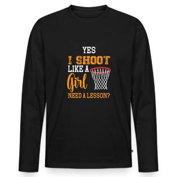 Basketball Spruch Motiv I Basketballer - Männer Premium Bio Langarmshirt - Schwarz - Vorne - Nico (187cm)