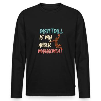 Basketball Spruch Motiv I Basketballer - Männer Premium Bio Langarmshirt - Schwarz - Vorne - Nico (187cm)