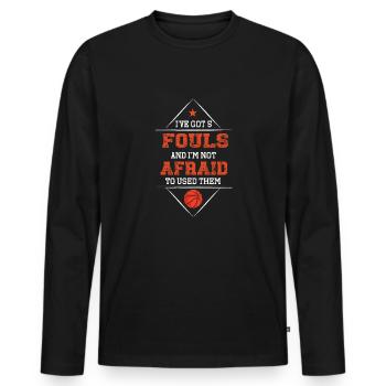 Basketball Spruch Motiv I Basketballer - Männer Premium Bio Langarmshirt - Schwarz - Vorne - Nico (187cm)