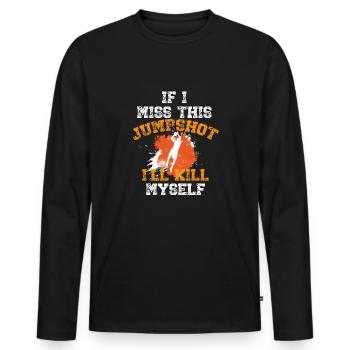 Basketball Spruch Motiv I Basketballer - Männer Premium Bio Langarmshirt - Schwarz - Vorne - Nico (187cm)
