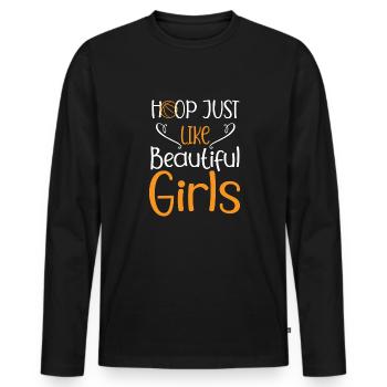 Basketball Spruch Motiv I Basketballer - Männer Premium Bio Langarmshirt - Schwarz - Vorne - Nico (187cm)