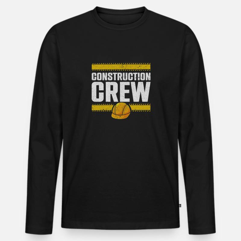 Construction Crew Baustelle Bauherr - Männer Premium Bio Langarmshirt - Schwarz