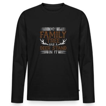 My Family Tree Has A Deer Stand In It Jäger Jagd - Männer Premium Bio Langarmshirt - Schwarz - Vorne - Nico (187cm)