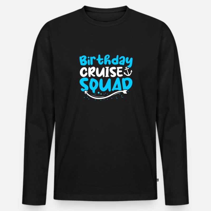 Birthday Cruise Squad - Männer Premium Bio Langarmshirt - Schwarz