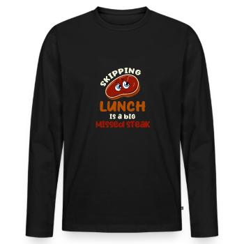 Das Auslassen Des Mittagessens Ist Groß - Männer Premium Bio Langarmshirt - Schwarz - Vorne - Nico (187cm)