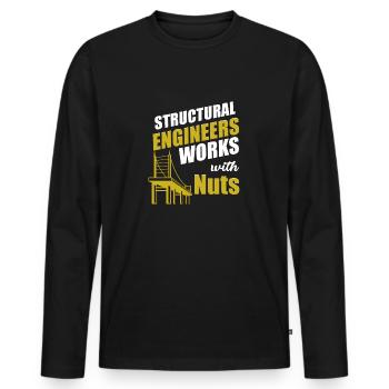 Bauzimmermann Statiker Arbeiten Mit Muttern - Männer Premium Bio Langarmshirt - Schwarz - Vorne - Nico (187cm)