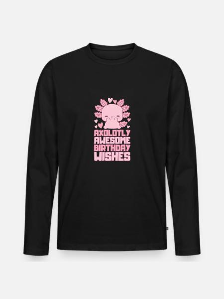 Axolotl Birthday Party - Men's Premium Organic Long Sleeve Shirt - black