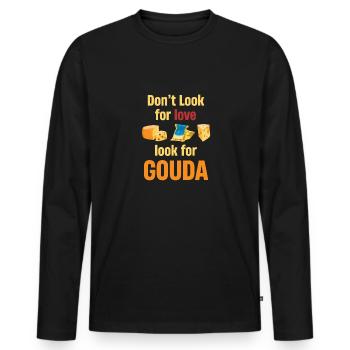 Suchen Sie Nicht Nach Liebe, Suchen Sie Nach - Männer Premium Bio Langarmshirt - Schwarz - Vorne - Nico (187cm)