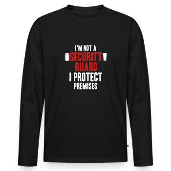 Je ne suis pas un agent de sécurité, je protège les - T-shirt manches longues Premium bio Homme - noir - Devant - Nico (187cm)