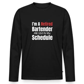 Je suis un barman à la retraite et j’adore - T-shirt manches longues Premium bio Homme - noir - Devant - Nico (187cm)