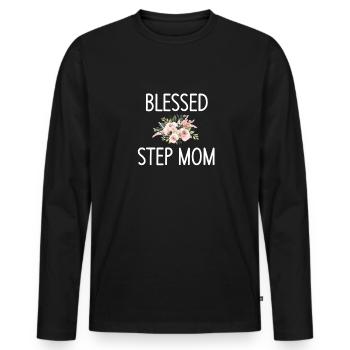 Gesegnete Stiefmutter Lustige Stiefmutter - Männer Premium Bio Langarmshirt - Schwarz - Vorne - Nico (187cm)