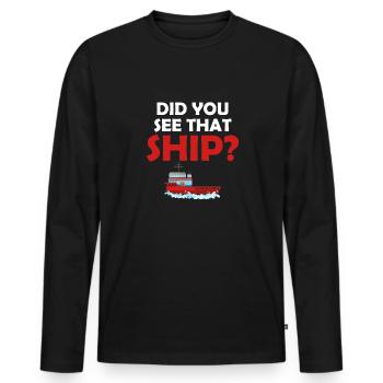 Have you seen the ship? Jollier - Men's Premium Organic Long Sleeve Shirt - black - Front - Nico (187cm)