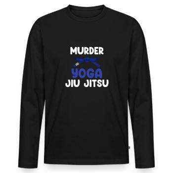 Mord Yoga Jiu Jitsu Karate Boxen Muay Thai - Männer Premium Bio Langarmshirt - Schwarz - Vorne - Nico (187cm)