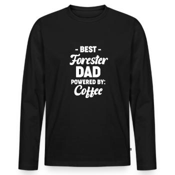 Bester Förstervater Angetrieben Von Kaffee - Männer Premium Bio Langarmshirt - Schwarz - Vorne - Nico (187cm)